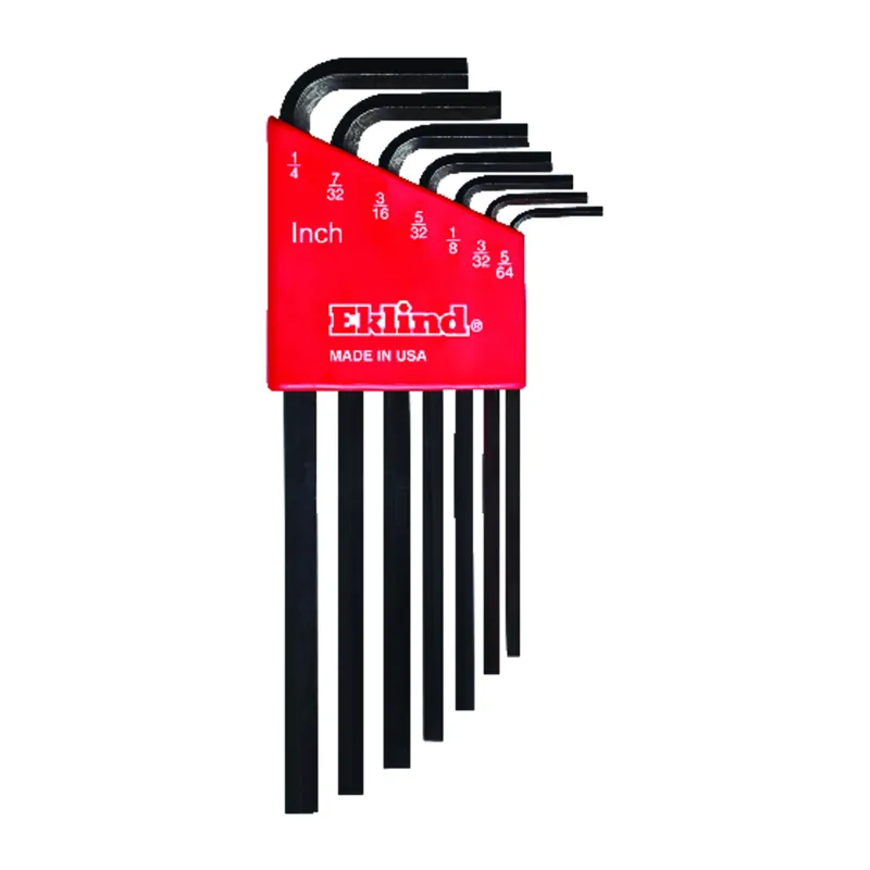 Long Arm Hex Key Set, 7-piece Sae L-handle Wrenches, Sizes 5/64" To 1/4"