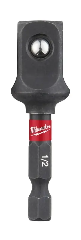 Milwaukee Shockwave Hex/Square 1/2 In. X 2 In. L Socket Adapter Alloy Steel 1 Pk
