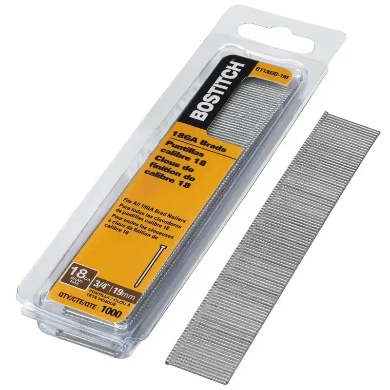Bostitch 3/4 In. L X 18 Ga. Straight Strip Galvanized Brad Nails 3000 Pk