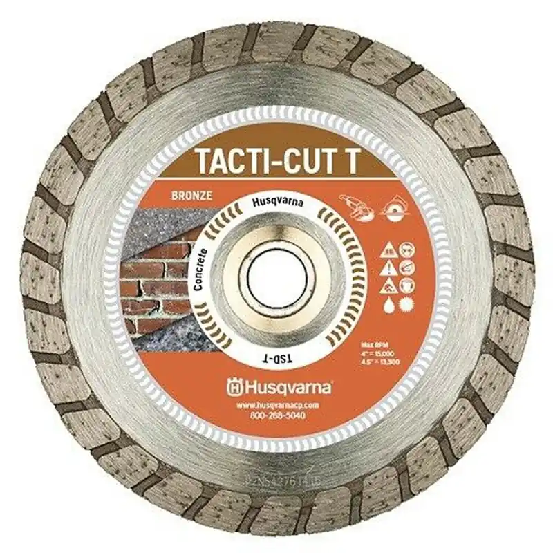Husqvarna Tacti-Cut Dri Disc 4 In. D X 7/8 In. Steel Turbo Diamond Saw Blade 1 Pk