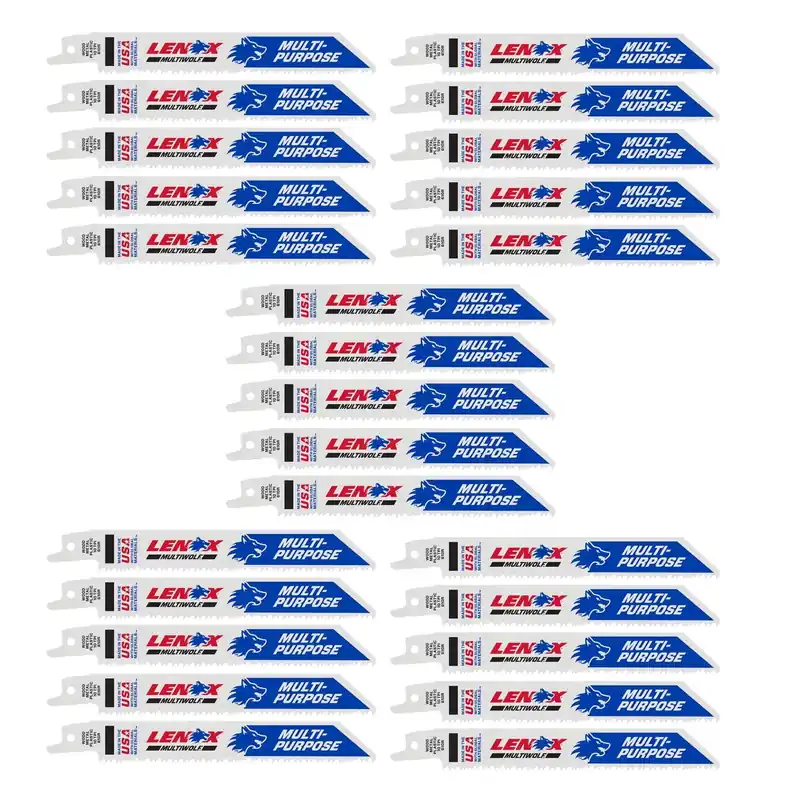 Lenox MULTIWOLF 6 In. Bi-Metal WAVE EDGE Reciprocating Saw Blade 10 TPI 25 Pk
