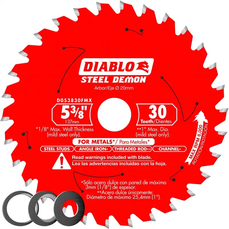Diablo Steel Demon 5-3/8 In. D X 20 Mm TiCo Hi-Density Carbide Metal Saw Blade 30 Teeth 1 Pk