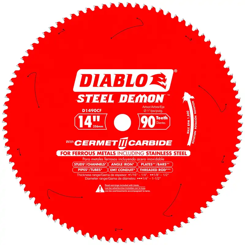 Diablo Steel Demon 14 In. D X 1 In. Cermet Cermet Metal Saw Blade 90 Teeth 1 Pk