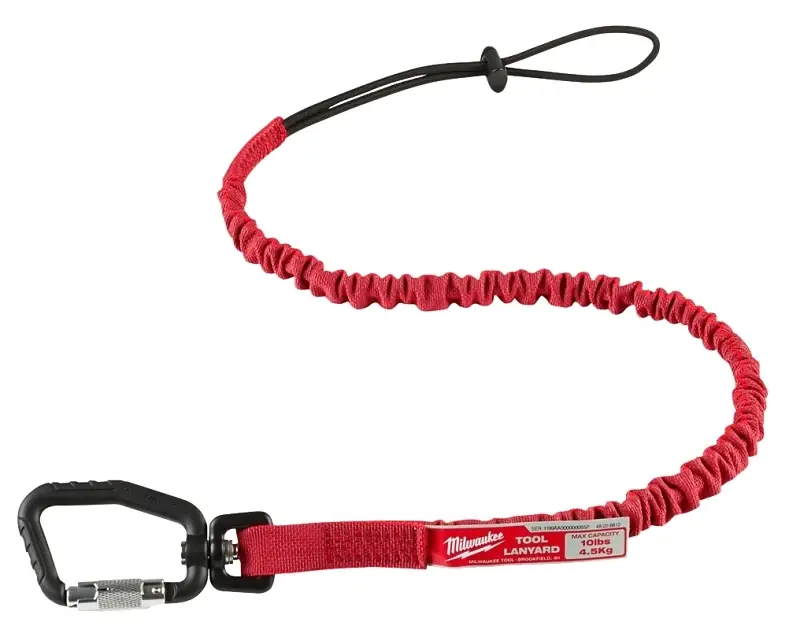 Milwaukee Nylon/Stainless Steel Red Locking Tool Lanyard 1 Pk