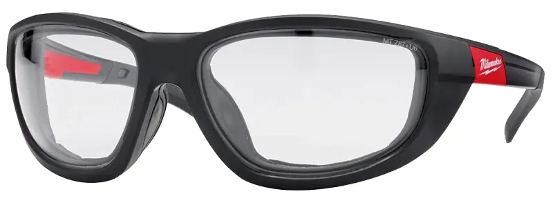 High Performance Safety Glasses With Gasket Clear Lenses Red/black Frame