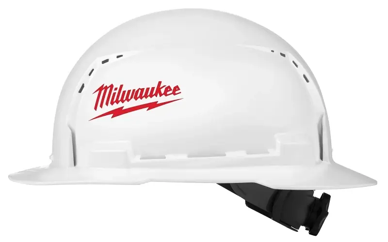 Bolt White Full Brim Vented Hard Hat With 4-point Ratcheting Suspension Type 1 Class C