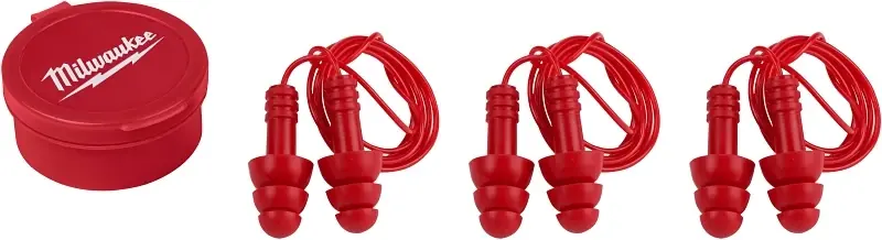 Milwaukee 26 DB Foam Earplugs Red 3 Pk