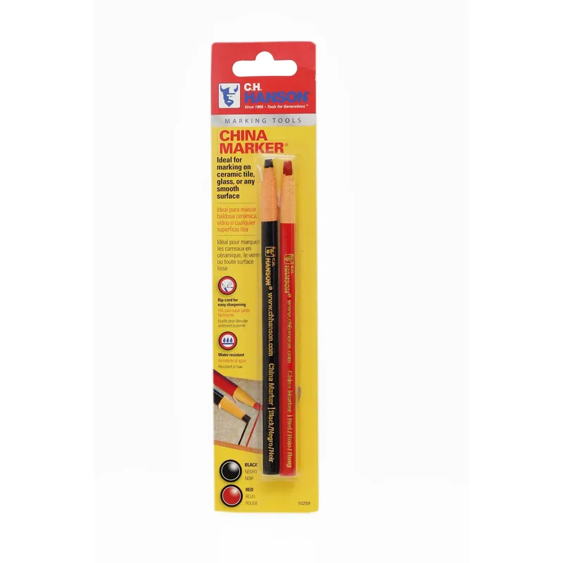 C.H. Hanson 6-3/4 In. L China Marker Set Black/Red 2 Pc