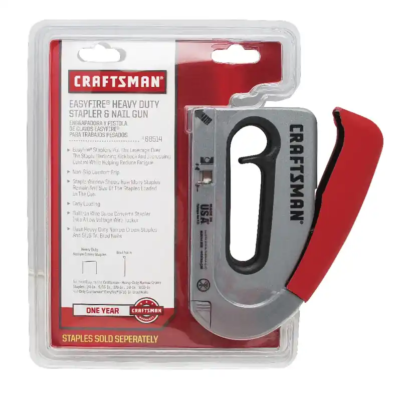 Gray Stapler And Nail Gun Kit With Easy Fire Forward Action