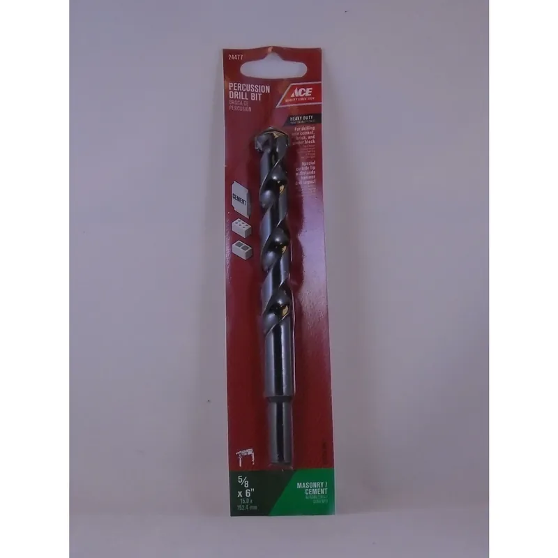 5/8 In. Dia. X 6 In. L Steel Percussion Drill Bit With 3/8 In. Straight Shank
