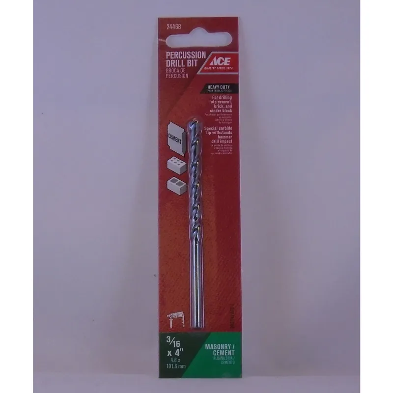3/16 In. Diameter X 4 In. Length Steel Percussion Drill Bit