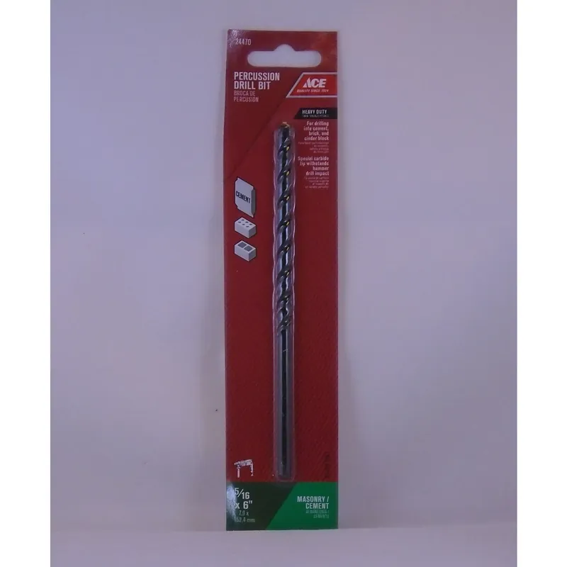 5/16 In. Dia. X 6 In. L Steel Percussion Drill Bit With 1/4 In. Straight Shank
