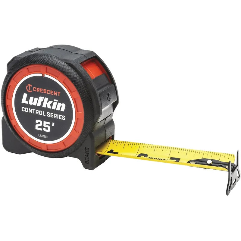 Lufkin Control Series Tape Measure, Lock Button, 1-3/16 In. X 25 Ft.