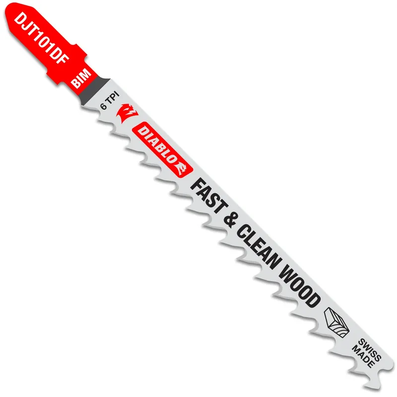 Diablo 4 In. Bi-Metal T-Shank Fast & Clean Wood Jig Saw Blade 6 TPI 5 Pk