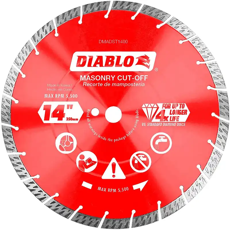 14 In. Segmented Turbo Rim Dry/wet Diamond Blade For Masonry