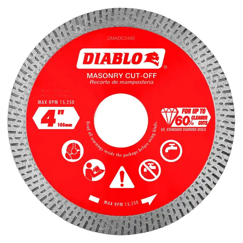 Diablo 4 In. D X 7/8 In. X .055 In. Thick Diamond Masonry Cut-Off Disc 1 Pk