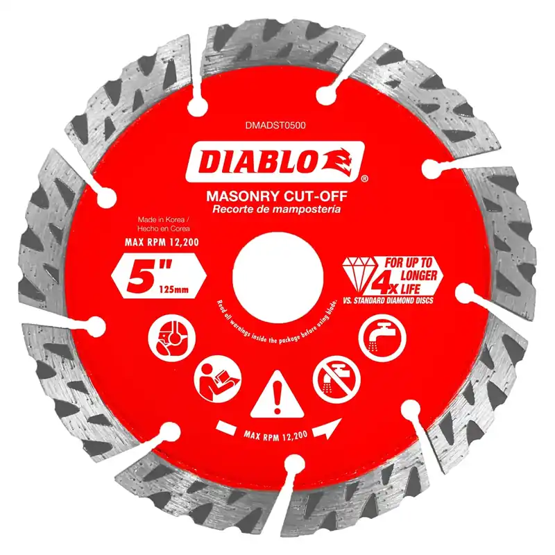 Diamond Segmented Turbo Cut-Off, Masonry, 5-In.
