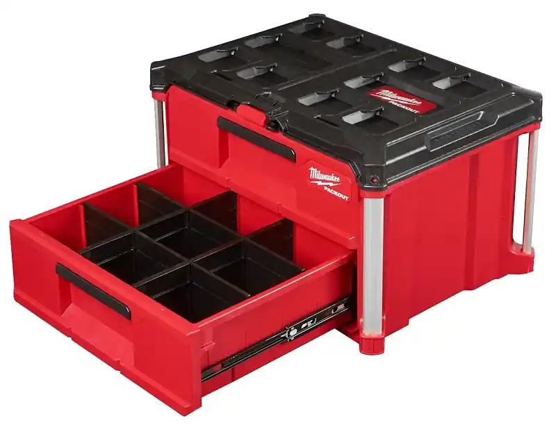 Packout 2-drawer Toolbox, 50 Lb. Capacity, Red/black