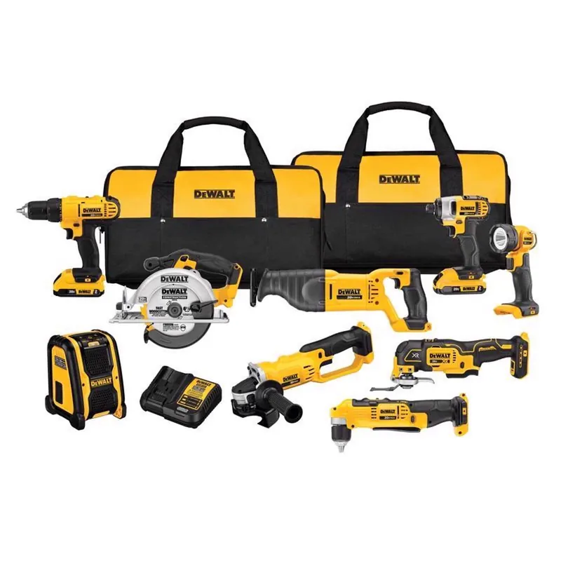 20v Max Cordless Brushed 9 Tool Combo Kit With Batteries And Charger
