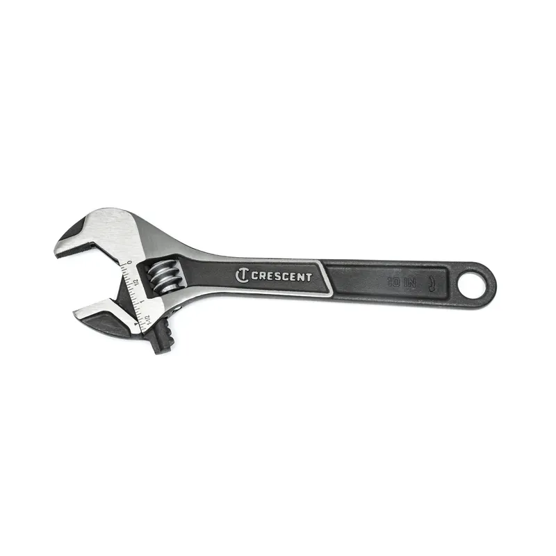 Wide-Jaw Adjustable Wrench, 10 In.
