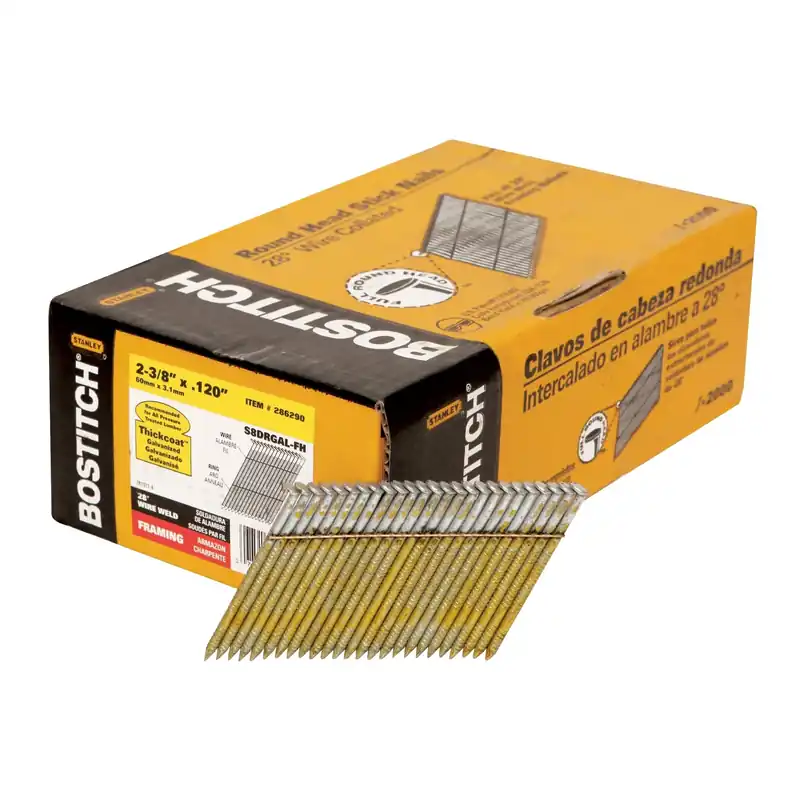 Bostitch 2-3/8 In. L X 10 Ga. Angled Strip Galvanized Stick Nails 28 Deg 2000 Pk
