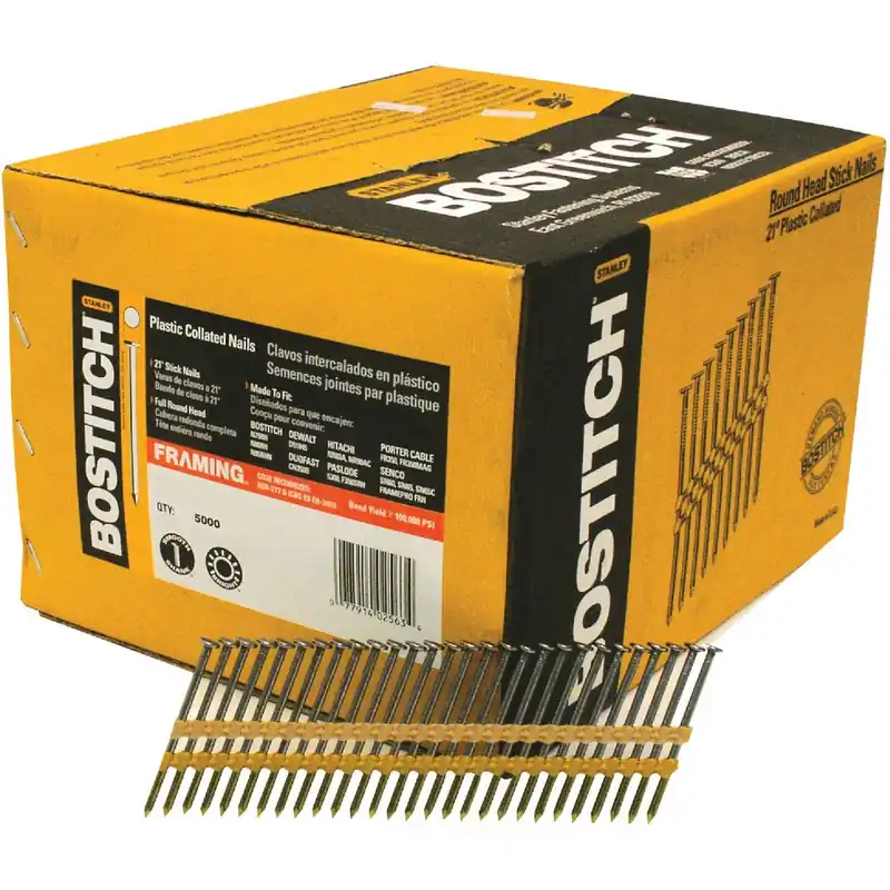 Bostitch 2-3/8 In. L Angled Strip Hot-Dip Galvanized Framing Nails 21 Deg 5,000 Pk