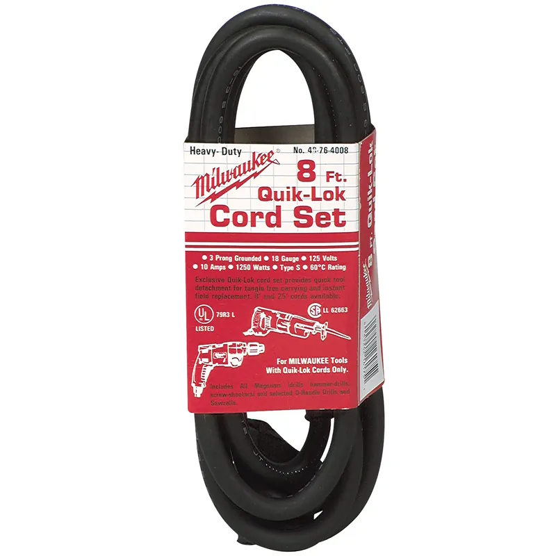 Quik-lok 8 Ft. 3-wire Replacement Power Cord 18 Gauge