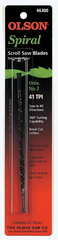 Olson 5 In. Carbon Steel Scroll Saw Blade 41 TPI 12 Pk