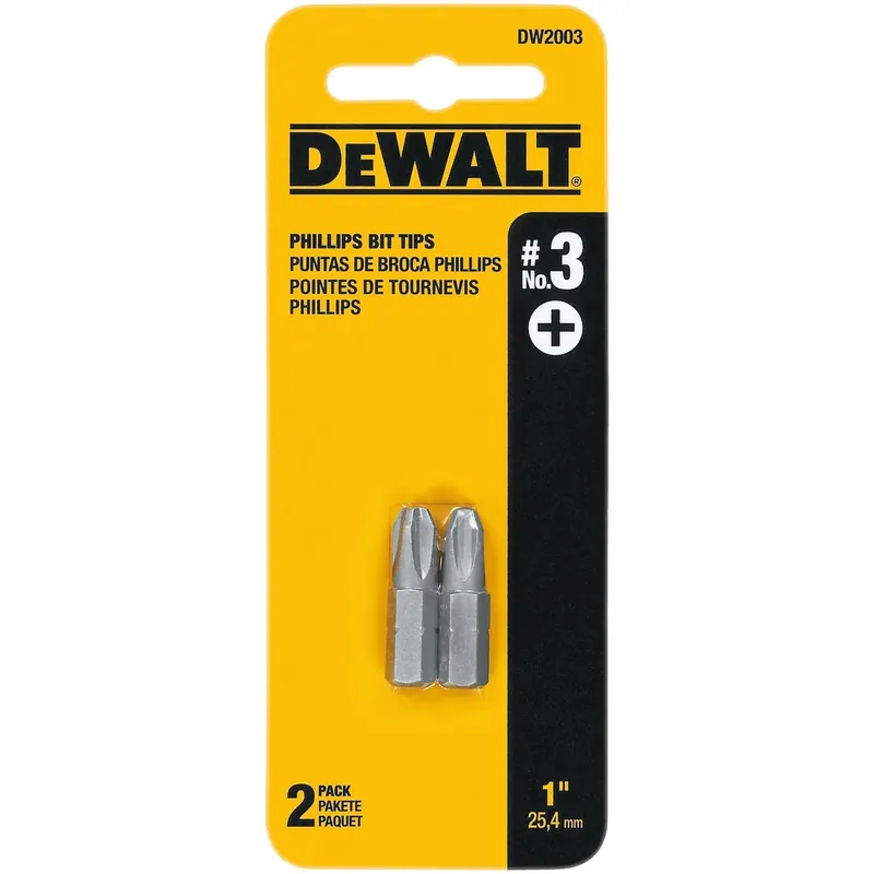 DeWalt Phillips 3 X 1 In. L Screwdriver Bit Heat-Treated Steel 2 Pc