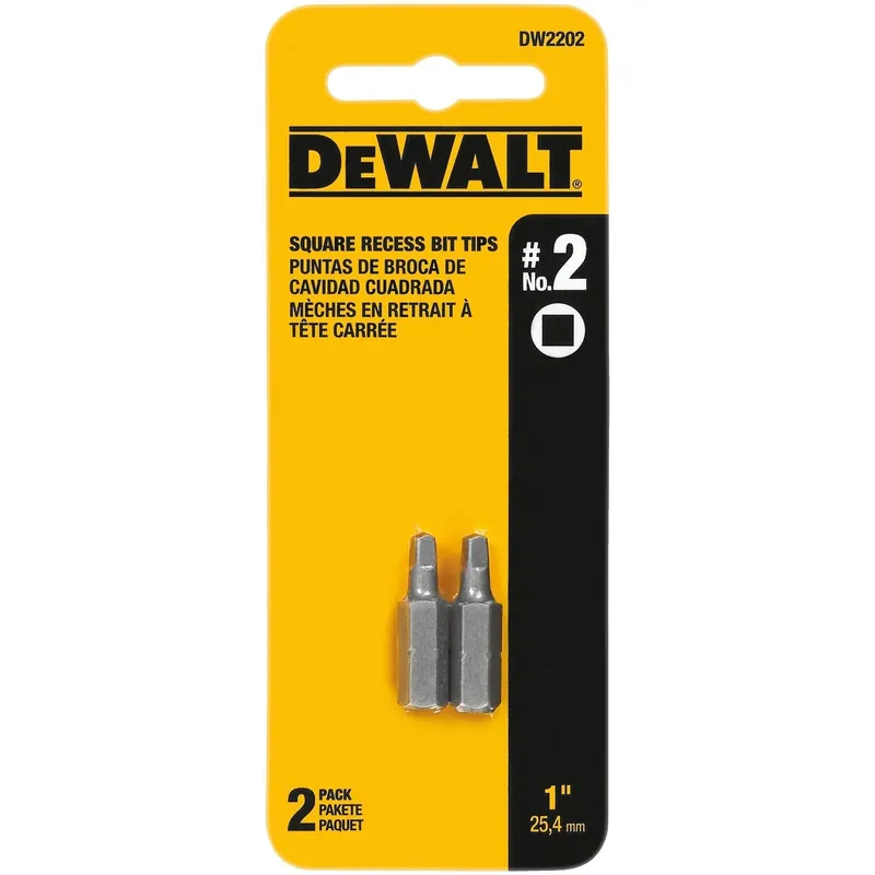 DeWalt Square Recess 2 X 1 In. L Screwdriver Bit Heat-Treated Steel 2 Pc
