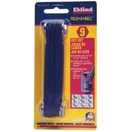 9-piece Ball-end Fold-up Hex Key Set - Sizes 5/64 To 1/4 Inch