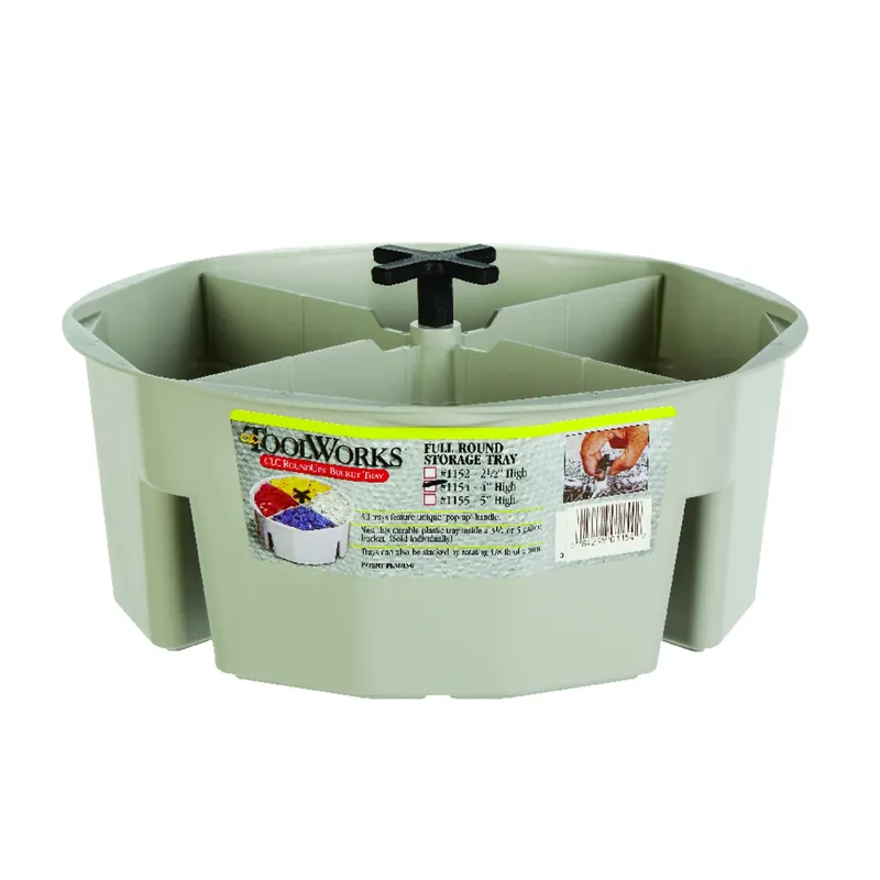 10.5 In. Plastic Bucket Tray With 4 Compartments - Model 1154 - Black