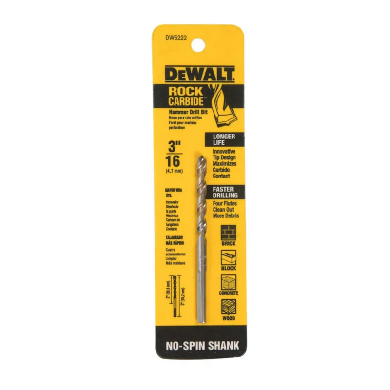 Percussion Drill Bit, 3/16 X 3 In.