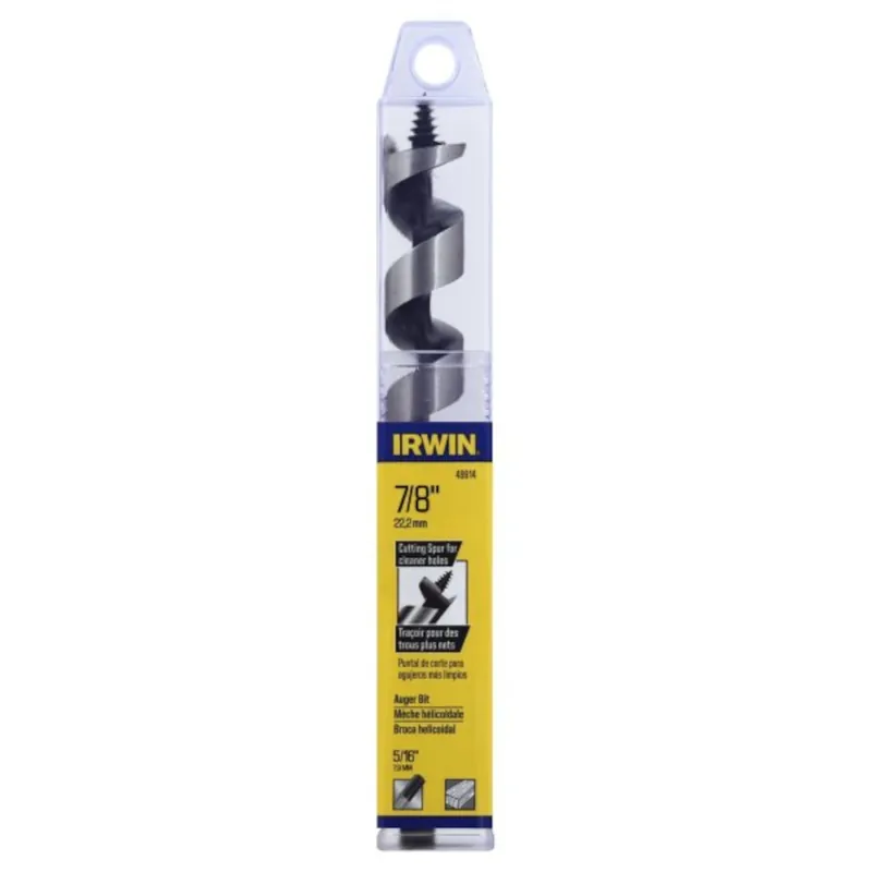 7/8 In. Diameter X 7.5 In. Length Auger Bit Carbon Steel Hex Shank