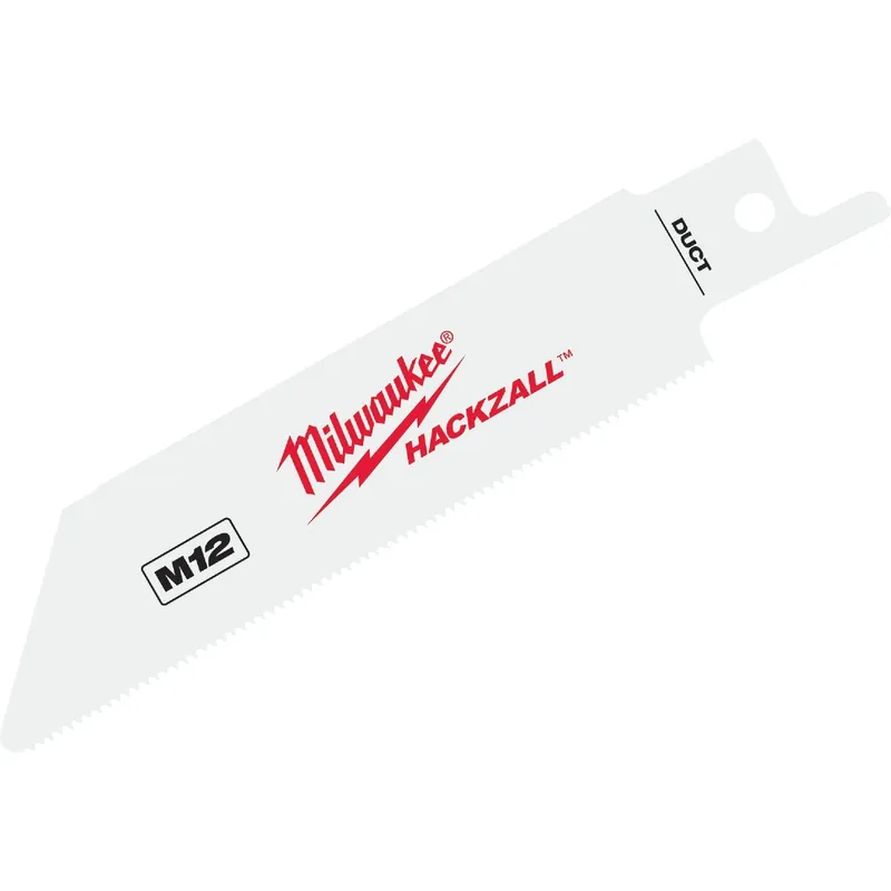 Milwaukee HACKZALL 4 In. 12 TPI Duct Mini Reciprocating Saw Blade (5-Pack)