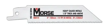 M.K. Morse 497-RB414T05 14 TPI Bi-metal Reciprocating Saw Blade - 4 In.