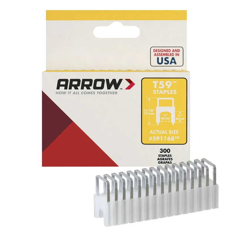 Arrow T59 1/2 In. W X 1/4 In. L 18 Ga. Wide Crown Insulated Staples 300 Pk