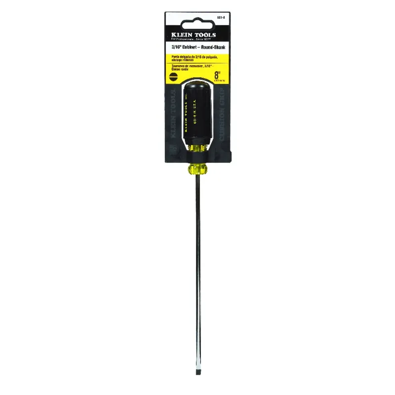 Screwdriver With Cabinet Tip, Cushion-Grip, 3/16 X 8-In.