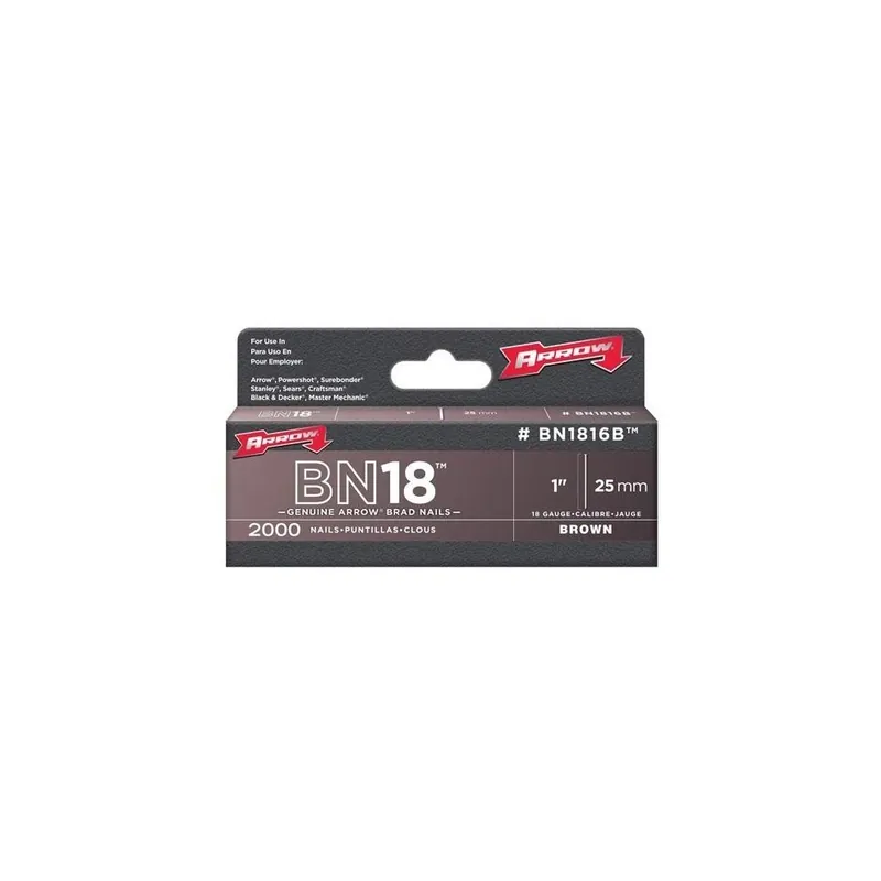 1-inch 18-gauge Brown Brad Nails - Model Bn1816b, 2000 Count