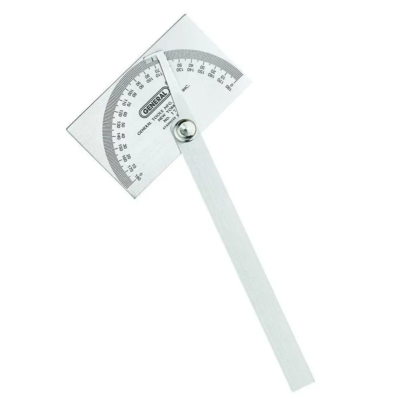 Steel Protractor, Adjustable, 6 In.