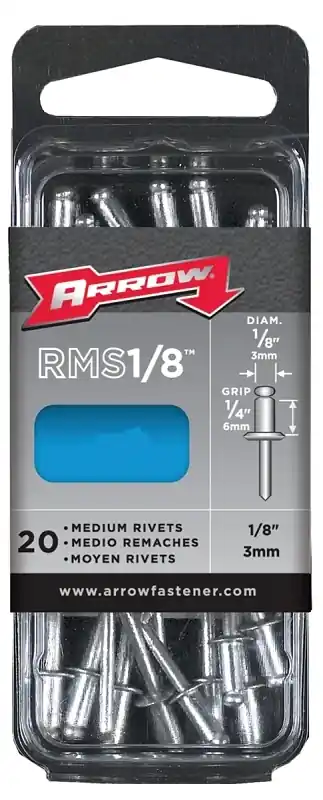 Arrow 1/8 In. D X 1/4 In. Stainless Steel Rivets Silver 20 Pk