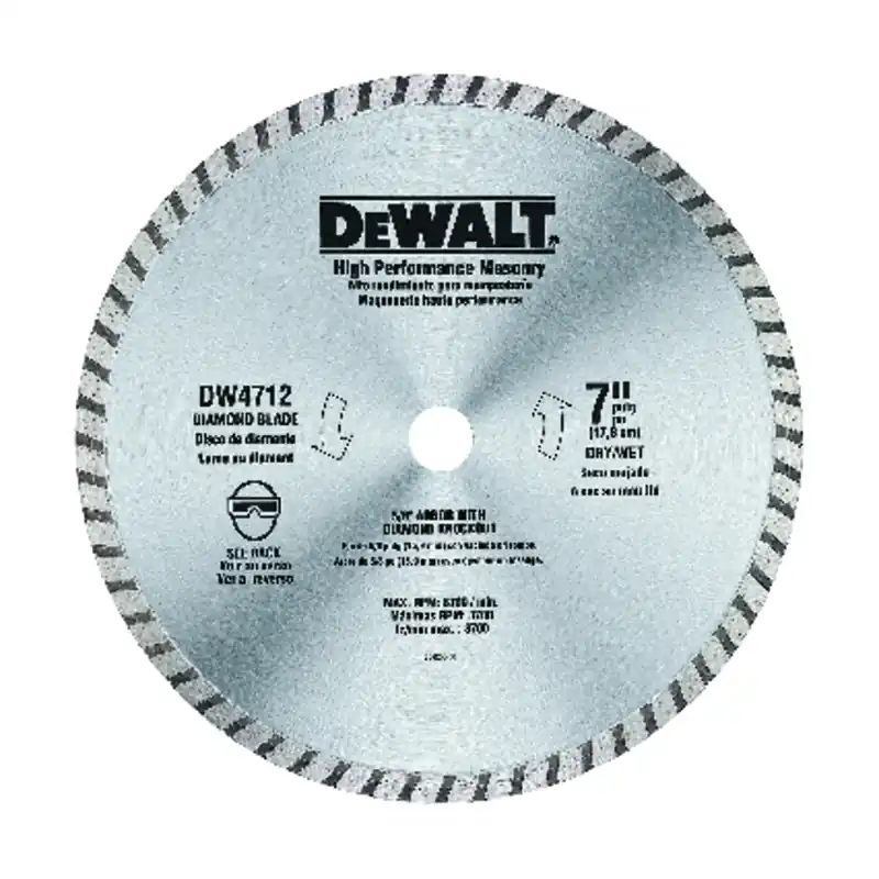DeWalt 7 In. D X 5/8 In. Diamond Wet/Dry Continuous Turbo Rim Saw Blade 1 Pk