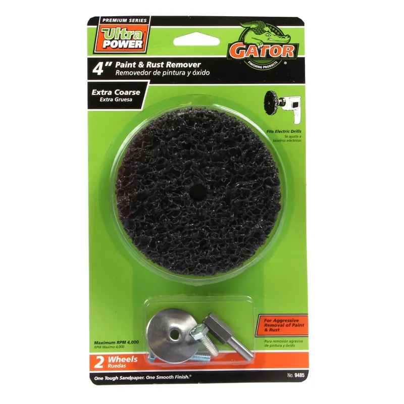 Gator 4 In. Aluminum Oxide Bolt-On Paint And Rust Remover Disc 40 Grit Extra Coarse 2 Pk