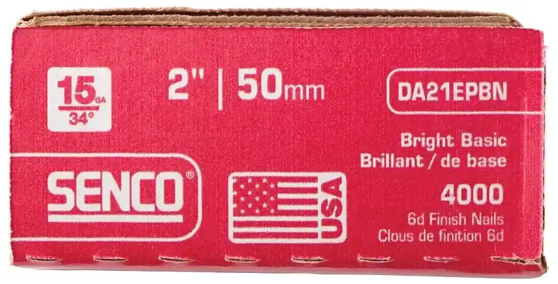 Senco 2 In. L X 15 Ga. Angled Strip Bright Finish Nails 34 Deg 4000 Pk