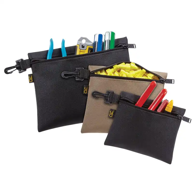 3-piece Multipurpose Zippered Tool Pouch Set - 9x7, 7x6, 6x5 Inches