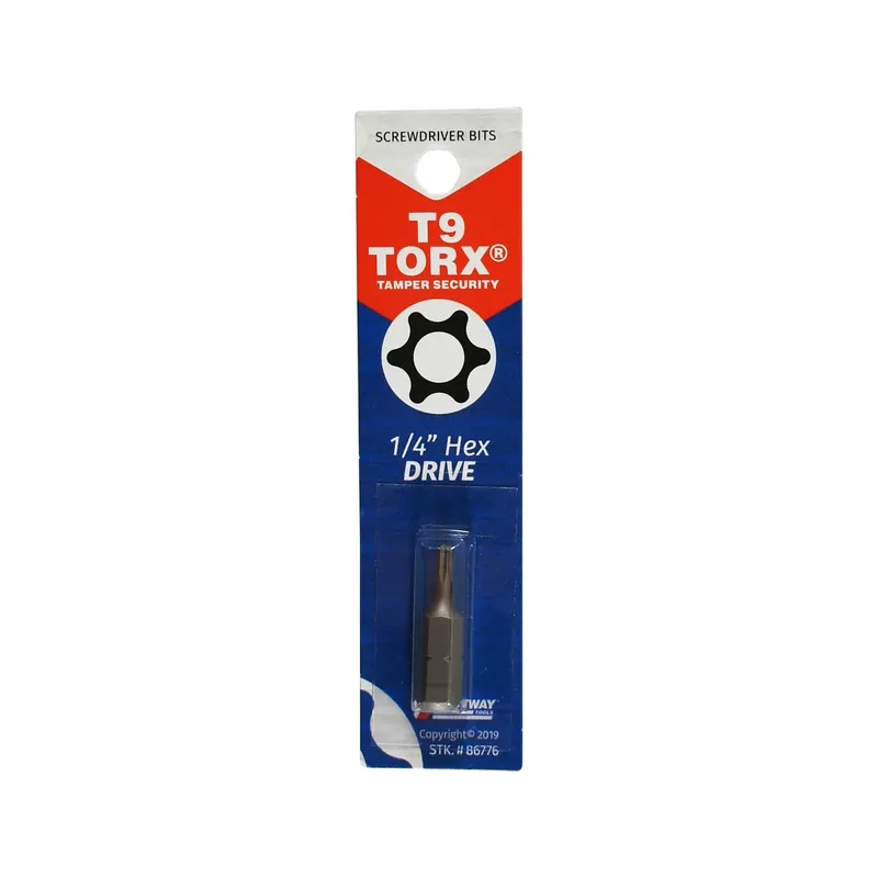 T9 Tamperproof Torx Security 1 In. 1/4 In. Hex Screwdriver Bit