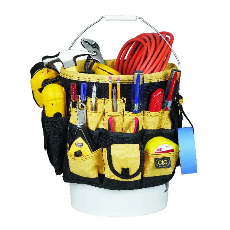 61-pocket Tool Bucket Organizer, 600d Polyester, Fits 3.5 To 5 Gallon Buckets