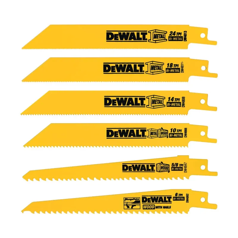 DeWalt Bi-Metal Reciprocating Saw Blade Set Multi TPI 6 Pk