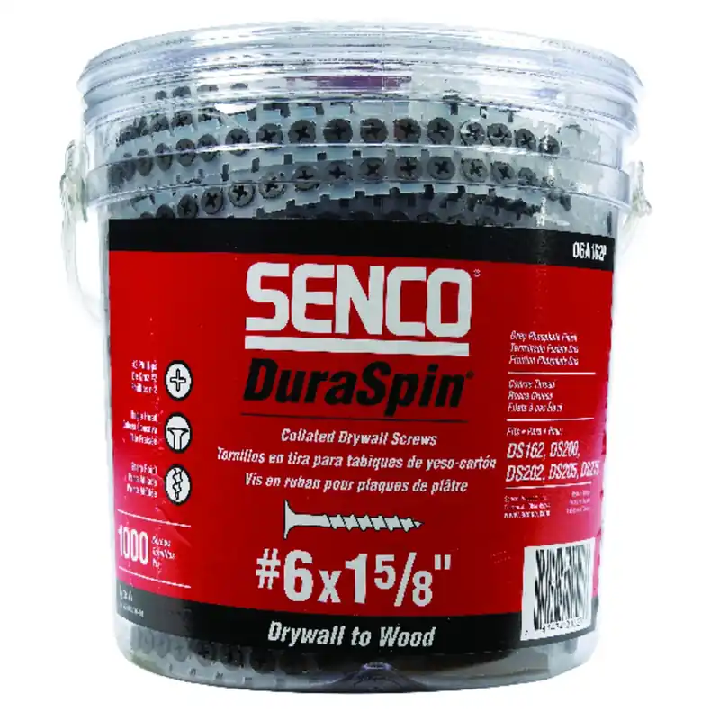Senco DuraSpin No. 6 Sizes X 1-5/8 In. L Phillips Coarse Collated Drywall Screws 1000 Pk
