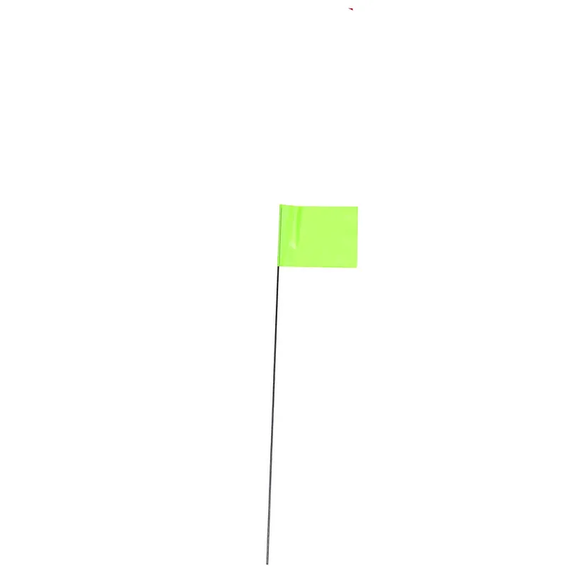 C.H. Hanson 15 In. Fluorescent Lime Marking Flags Polyvinyl 10 Pk